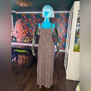 Leopard Print Flowy Oversize Overalls